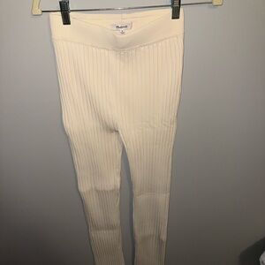 Madewell Cream Ribbed Sweater Leggings